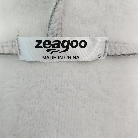 NWOT - Zeagoo Light Gray Zip-Up Hoodie Sweatshirt Dress, S - Picture 4 of 6